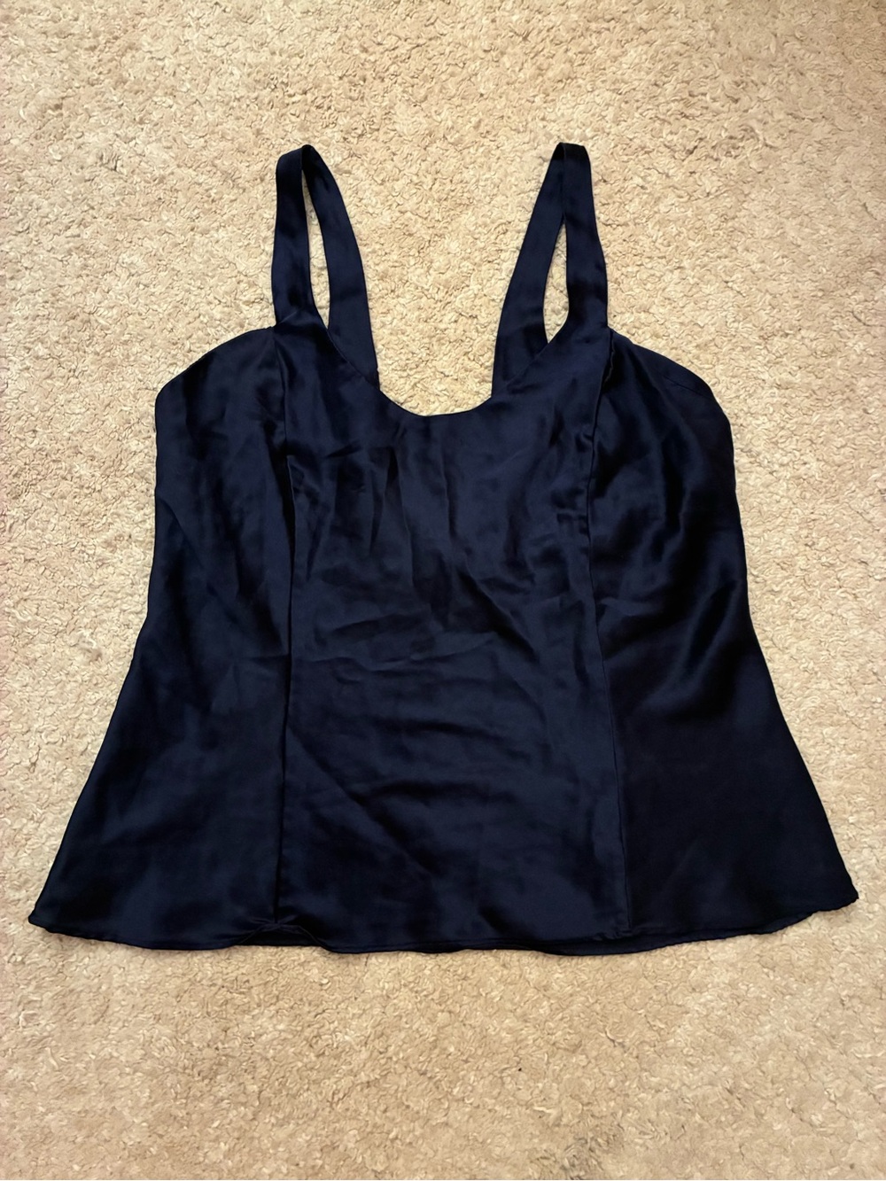 Vintage Victoria’s Secret 100% Silk Navy Blue Tank Cami Top M
